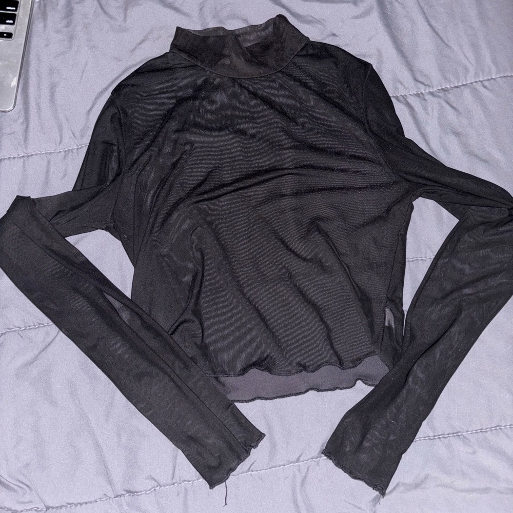 Small Black Fashion Nova Mesh Top